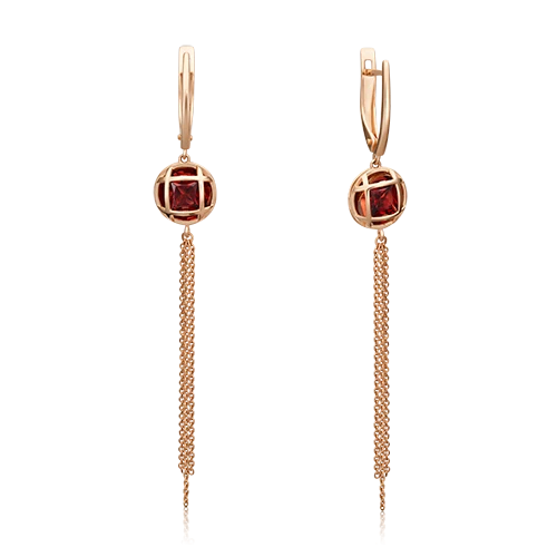 Серьги золотые 02-4505-00-204-1110-46 №19 19 | Серьги с гранатом купить по выгодной цене в ювелирном магазине ⭐️ «Золотая Подкова»