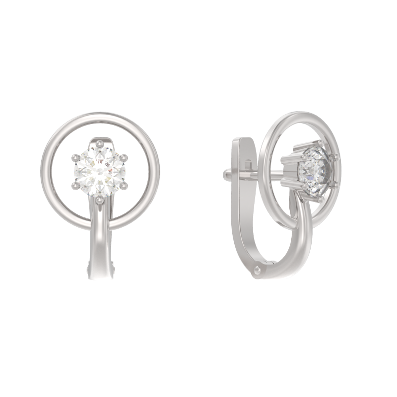 Серьги из серебра с фианитами