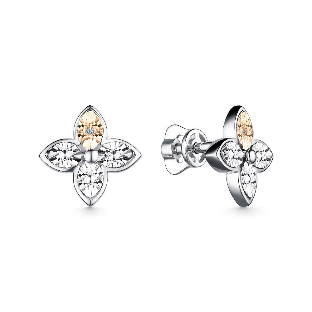 Серьги из серебра с бриллиантами