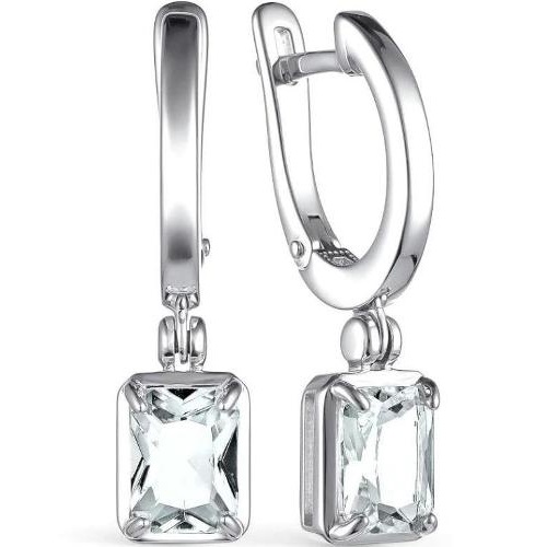 Серьги из серебра с горным хрусталём