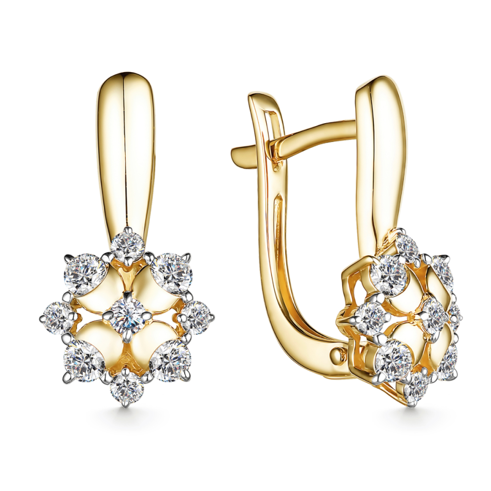 Серьги золотые 25611-300 | Кольцо золотое 15611-300 купить по цене 88894 руб. в ювелирном магазине ⭐️ «Золотая Подкова»