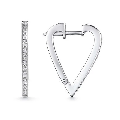 Серьги из серебра с фианитами