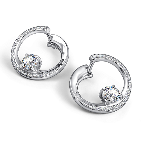 Серьги из серебра с фианитами