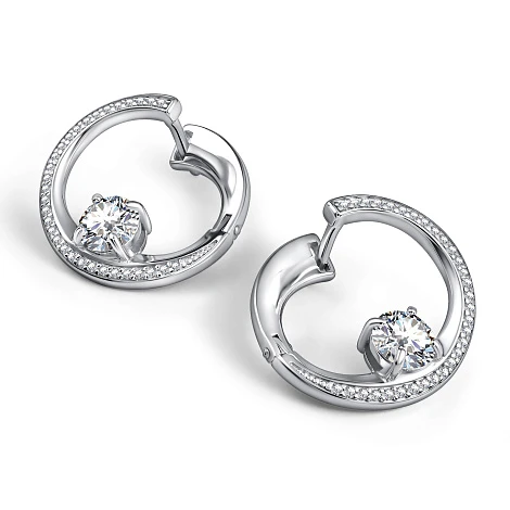 Серьги из серебра с фианитами