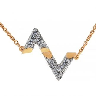 Колье золотое 970409 | Колье с фианитом купить по выгодной цене в ювелирном магазине ⭐️ «Золотая Подкова»