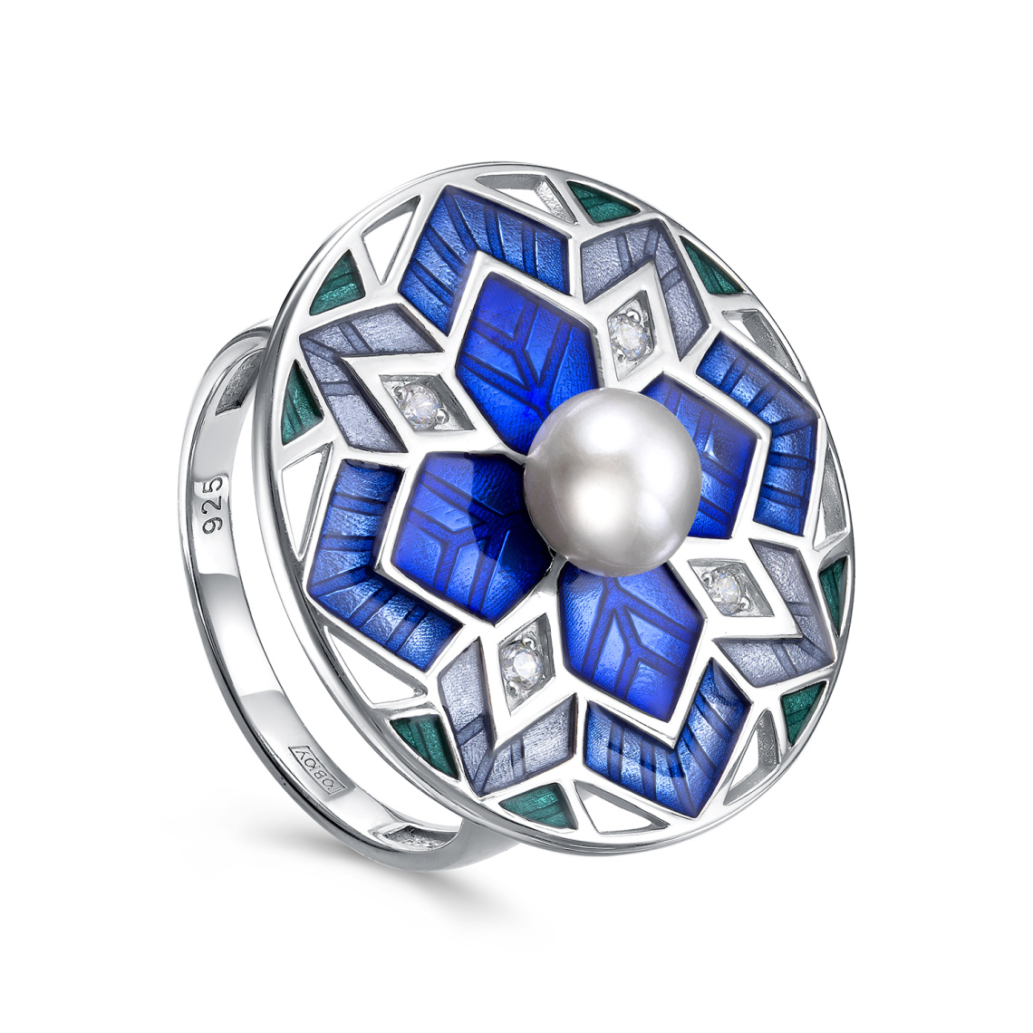 Кольцо серебряное 11-865-1590 | Серьги серебряные 12-865-1590 купить по цене 9668 руб. в ювелирном магазине ⭐️ «Золотая Подкова»