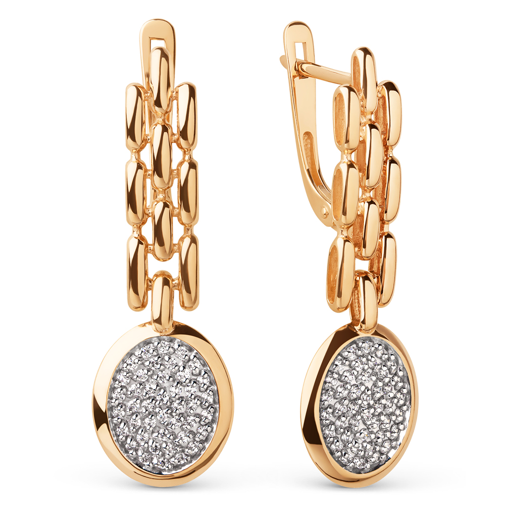 Серьги золотые 028812-1102 | Кольцо золотое 028811-1102 купить по цене 49007 руб. в ювелирном магазине ⭐️ «Золотая Подкова»