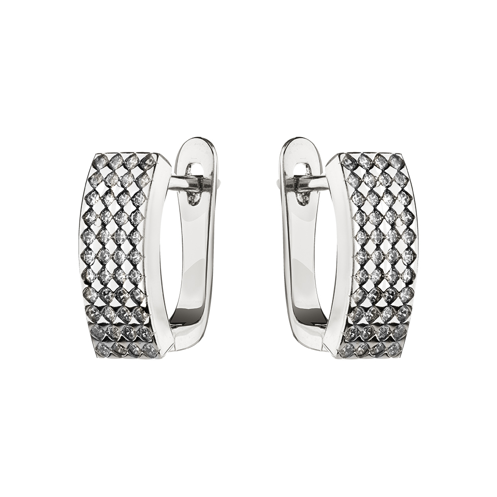 Серьги серебряные CAS4916E | Кольцо серебряное CAS4916R купить по цене 4728 руб. в ювелирном магазине ⭐️ «Золотая Подкова»