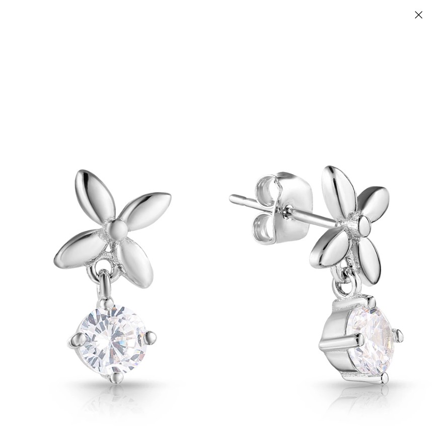 Серьги из серебра с фианитами