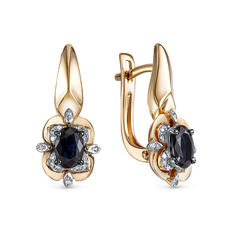 Серьги золотые 24343-102 | Подвеска золотая 34343-102 купить по цене 52414 руб. в ювелирном магазине ⭐️ «Золотая Подкова»