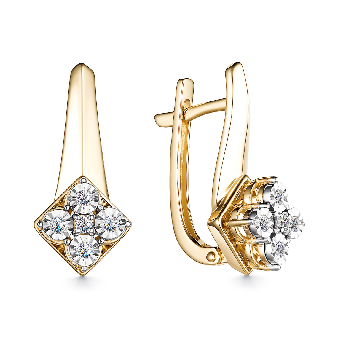 Серьги золотые 25748-300 | Кольцо золотое 15748-300 купить по цене 86722 руб. в ювелирном магазине ⭐️ «Золотая Подкова»
