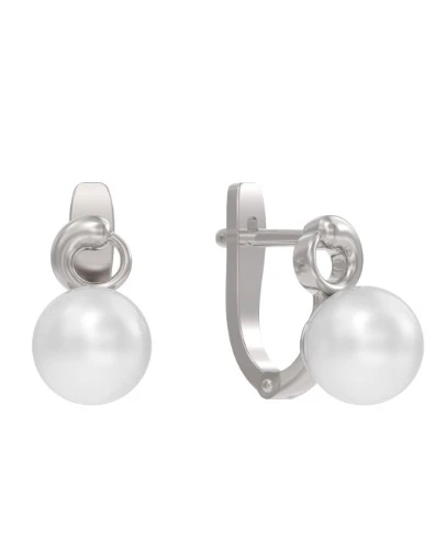 Серьги серебряные 1042362-01250-2S | Серьги с жемчугом купить по выгодной цене в ювелирном магазине ⭐️ «Золотая Подкова»