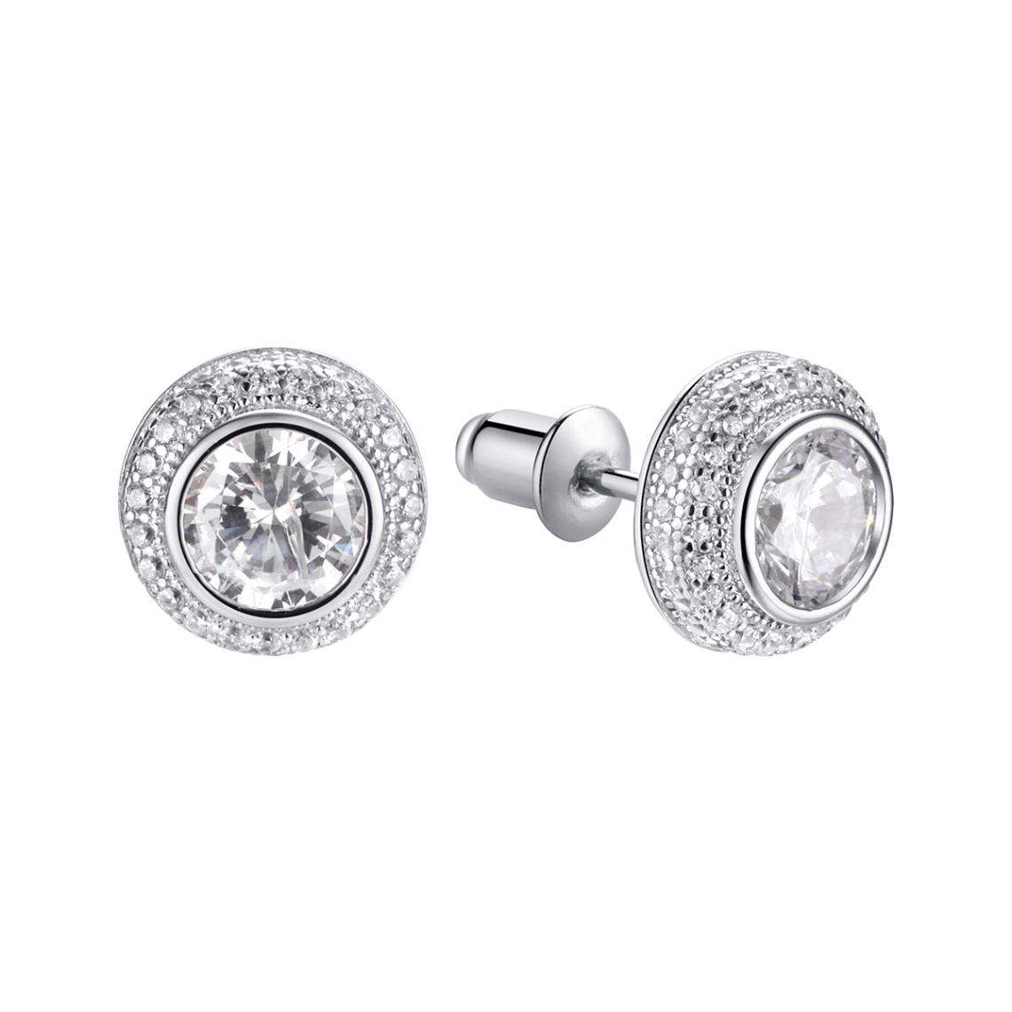 Серьги из серебра с фианитами