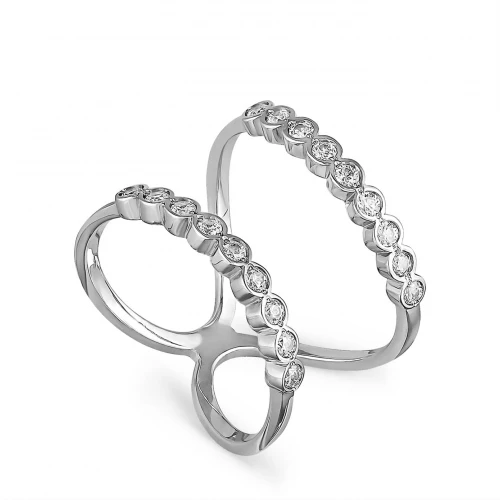 Кольцо серебряное 1-010-7900 | Кольца с фианитом купить по выгодной цене в ювелирном магазине ⭐️ «Золотая Подкова»