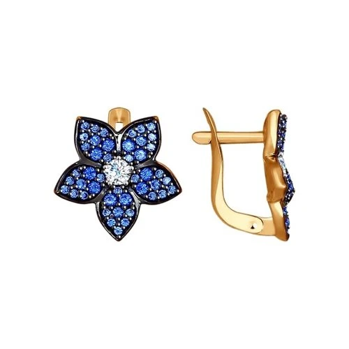Серьги из золота с фианитами