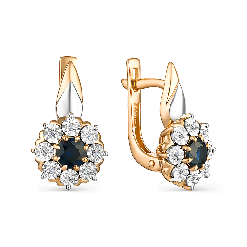 Серьги золотые 23101-102 | Кольцо золотое 13101-102 купить по цене 71640 руб. в ювелирном магазине ⭐️ «Золотая Подкова»