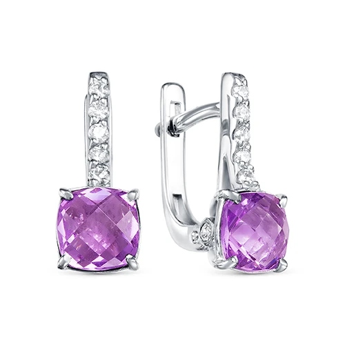 Серьги из серебра с аметистом