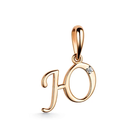Подвеска золотая 35013-100 "Ю" | Ювелирные изделия в сети Золотая Подкова