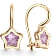 Серьги золотые С130-1137Роз | Ювелирные изделия в сети Золотая Подкова