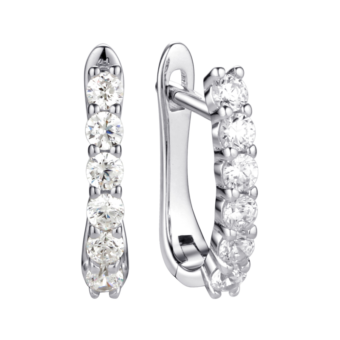 Серьги из серебра с фианитами