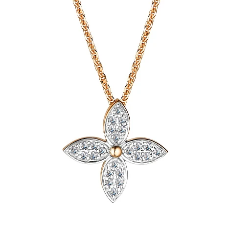 Колье золотое 65108-100 | Ювелирные изделия в сети Золотая Подкова