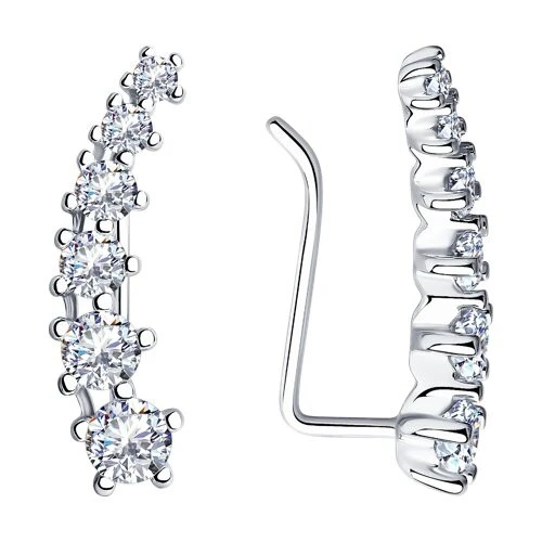 Серьги серебряные 94-120-01507-1 | Зажимы серьги купить по выгодной цене в ювелирном магазине ⭐️ «Золотая Подкова»