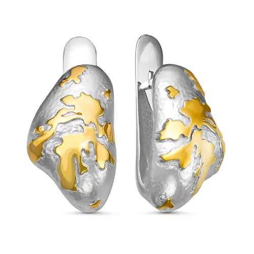 Серьги серебряные С-22-0241W поз. | Кольцо серебряное К-11-0241W поз. купить по цене 13343 руб. в ювелирном магазине ⭐️ «Золотая Подкова»