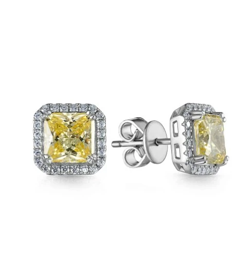Серьги из серебра с фианитами