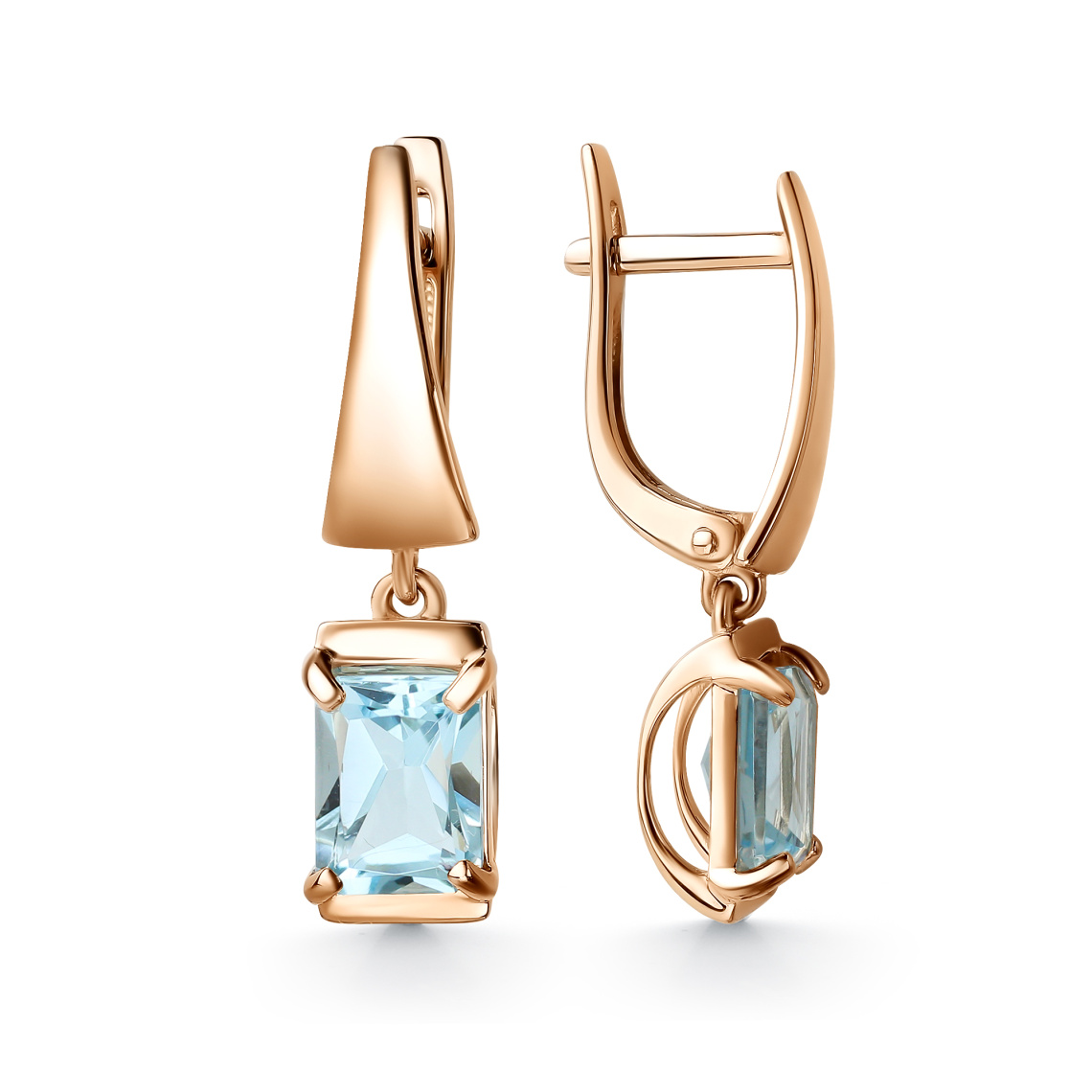 Серьги золотые 20391 К.Топаз голубой | Кольцо золотое 10391 К.Топаз голубой купить по цене 54292 руб. в ювелирном магазине ⭐️ «Золотая Подкова»