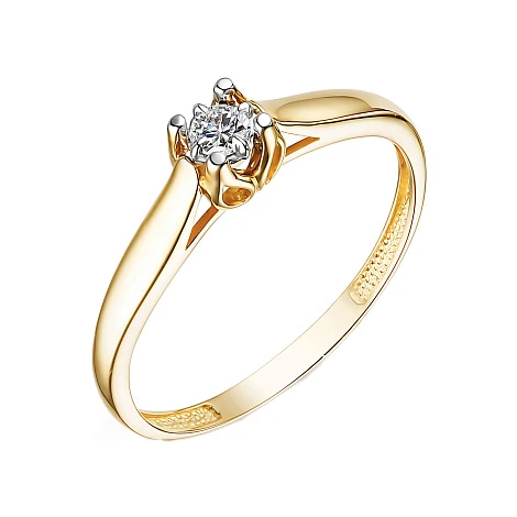 Кольцо золотое 15119-300 | Ювелирные изделия от бренда Алькор 💍 купить по доступной цене в ювелирной сети «Золотая Подкова»