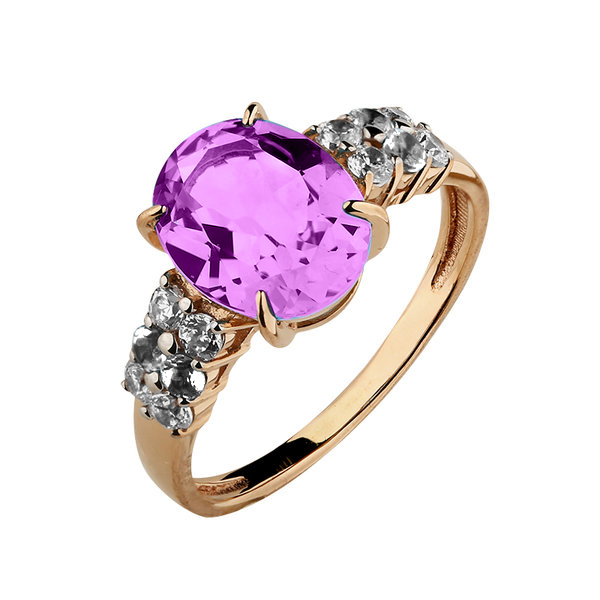 Кольцо золотое 10391259 Аметист | Серьги золотые 20391259 Аметист купить по цене 91271 руб. в ювелирном магазине ⭐️ «Золотая Подкова»