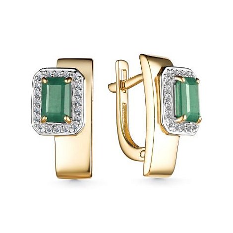 Серьги золотые 25628-301 | Кольцо золотое 15628-301 купить по цене 105868 руб. в ювелирном магазине ⭐️ «Золотая Подкова»