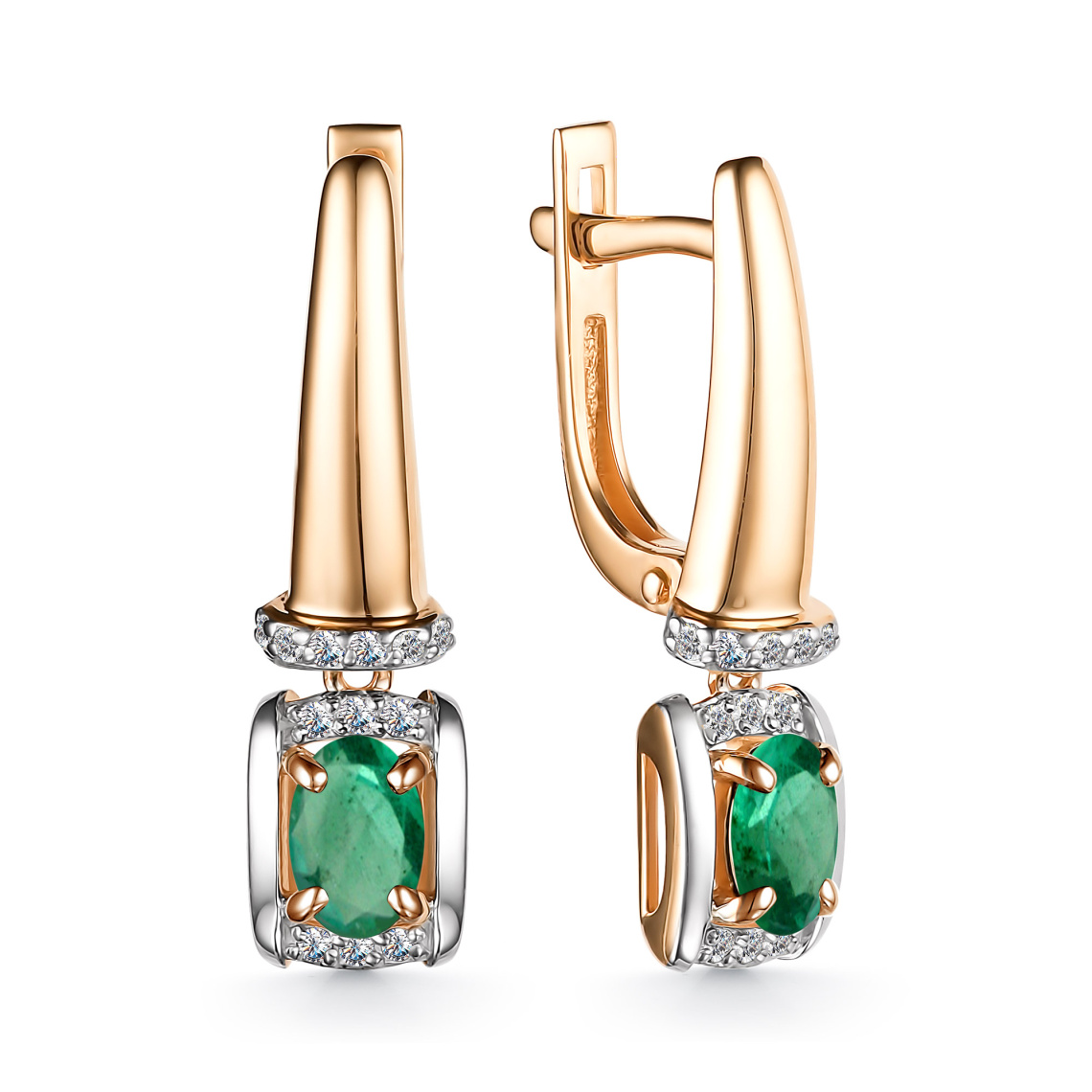 Серьги золотые 24724-101 | Подвеска золотая 34724-101 купить по цене 100192 руб. в ювелирном магазине ⭐️ «Золотая Подкова»