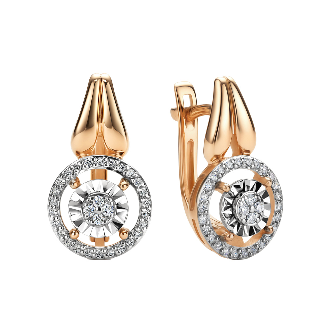 Серьги золотые 26204-100 | Кольцо золотое 16204-100 купить по цене 105285 руб. в ювелирном магазине ⭐️ «Золотая Подкова»