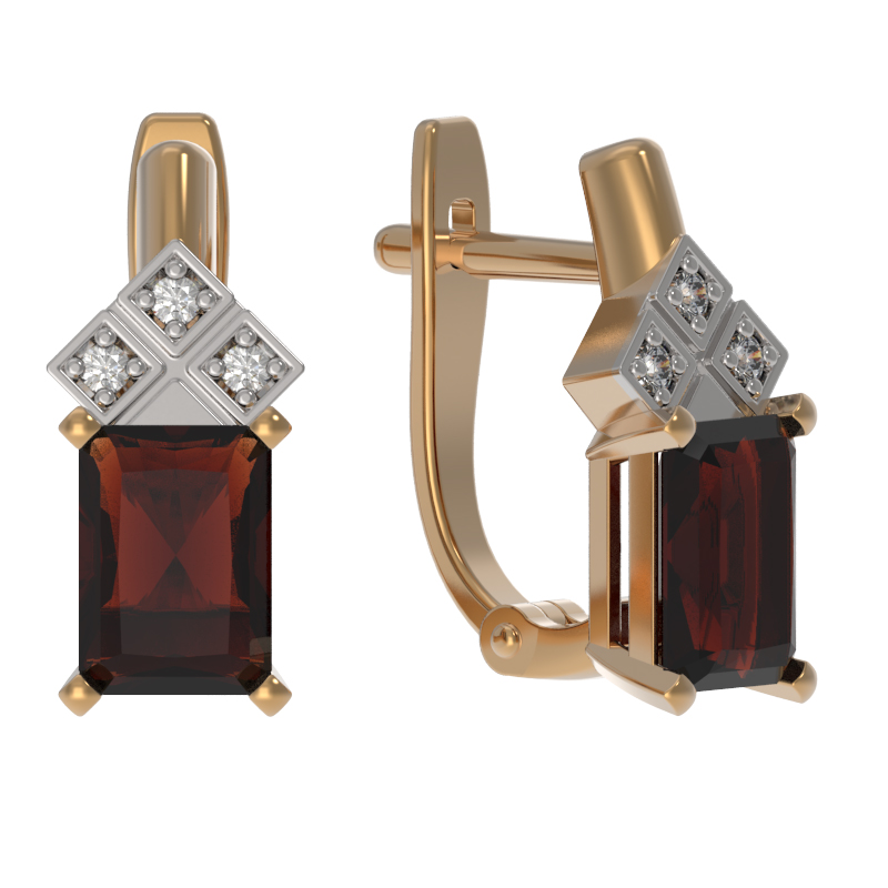 Серьги золотые 1042-11130-G | Кольцо золотое 1041-11130-G купить по цене 45045 руб. в ювелирном магазине ⭐️ «Золотая Подкова»