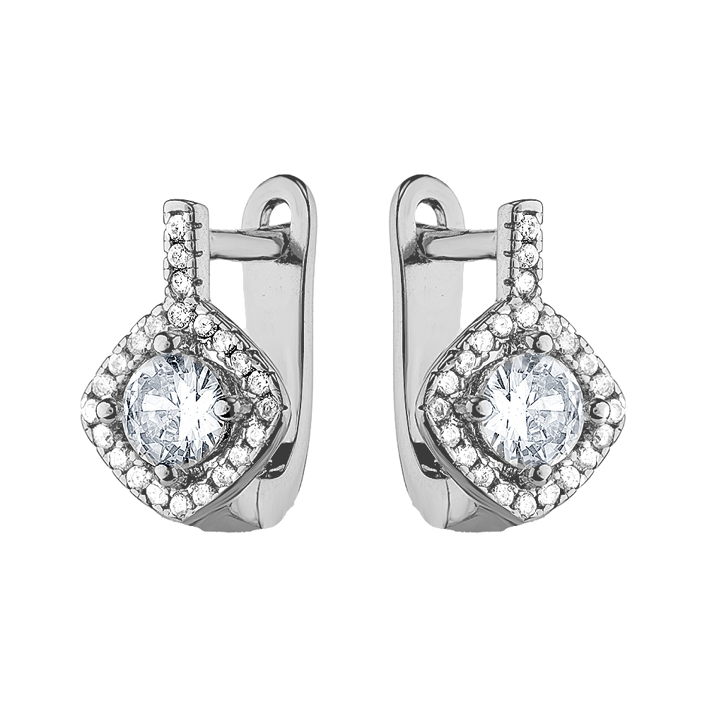 Серьги серебряные SET15213E | Кольцо серебряное SET15213R купить по цене 3337 руб. в ювелирном магазине ⭐️ «Золотая Подкова»
