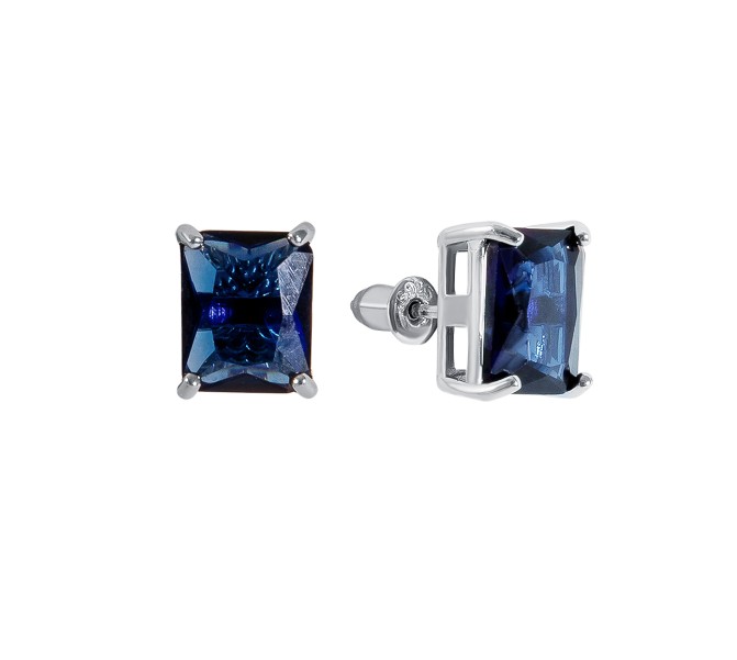 Серьги из серебра с фианитами