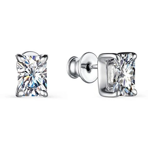 Серьги из серебра с фианитами