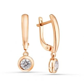 Серьги из золота с фианитами