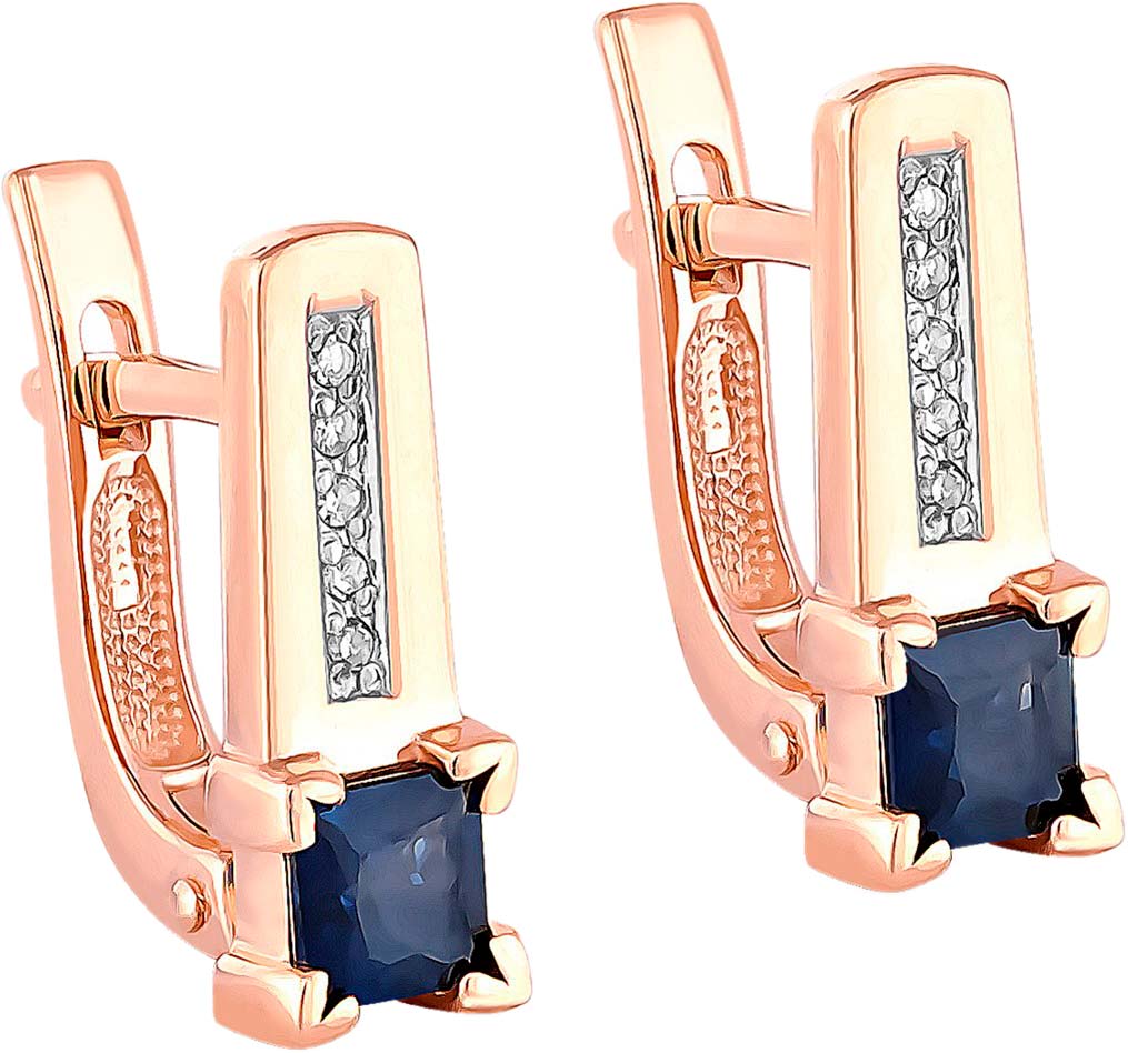 Серьги золотые 12-01083-1100 | Кольцо золотое 11-01083-1100 купить по цене 68685 руб. в ювелирном магазине ⭐️ «Золотая Подкова»