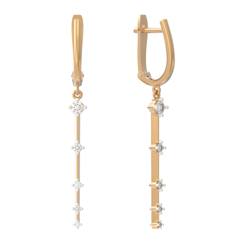 Серьги золотые 1048222-11110 | Кольцо золотое 1048221-11110 купить по цене 35490 руб. в ювелирном магазине ⭐️ «Золотая Подкова»