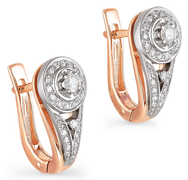 Серьги золотые 12-0765-1000 | Кольцо золотое 11-0765-1000 купить по цене 118155 руб. в ювелирном магазине ⭐️ «Золотая Подкова»