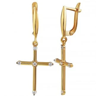 Серьги золотые 832035 | Ювелирные изделия в сети Золотая Подкова