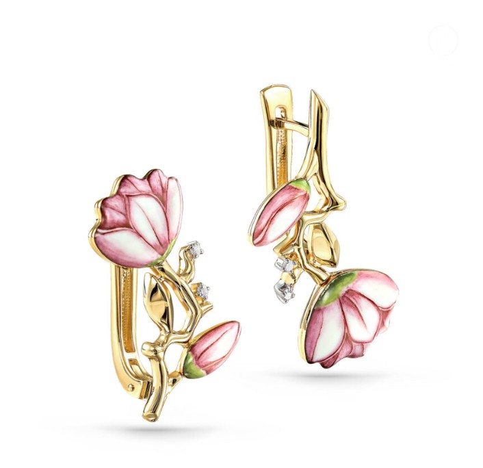 Серьги золотые 12-21194-1022 | Кольцо золотое 11-21194-1022 купить по цене 78585 руб. в ювелирном магазине ⭐️ «Золотая Подкова»