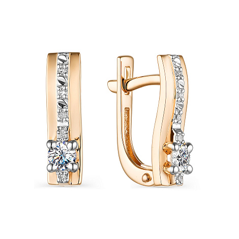 Серьги золотые 23634-100 | Кольцо золотое 13634-100 купить по цене 106864 руб. в ювелирном магазине ⭐️ «Золотая Подкова»