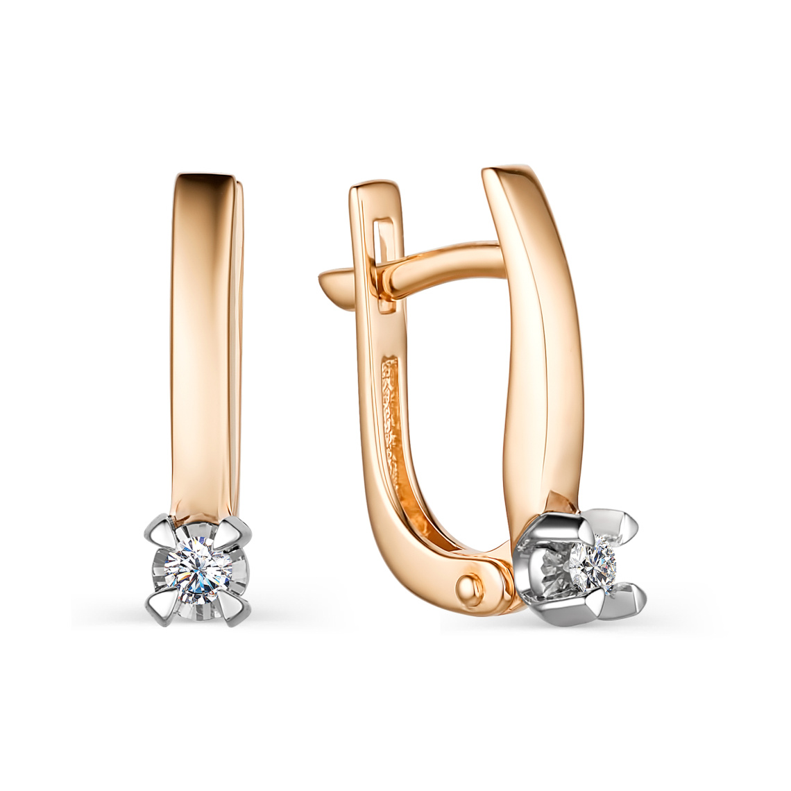 Серьги золотые 24001-100 | Кольцо золотое 14001-100 купить по цене 37496 руб. в ювелирном магазине ⭐️ «Золотая Подкова»