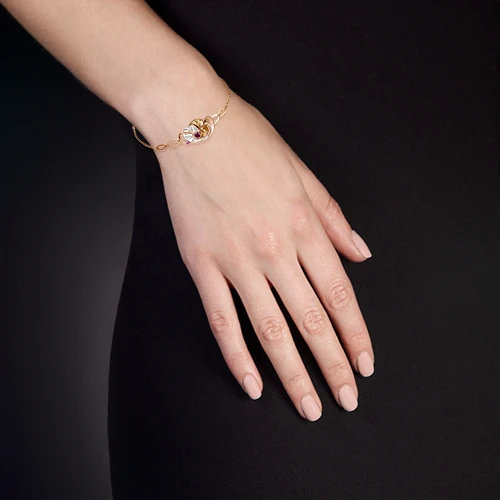 Браслет золотой 05-0714-00-204-1140 | Браслеты с гранатом купить по выгодной цене в ювелирном магазине ⭐️ «Золотая Подкова»