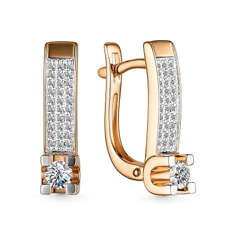 Серьги золотые 25435-100 | Ювелирные изделия в сети Золотая Подкова