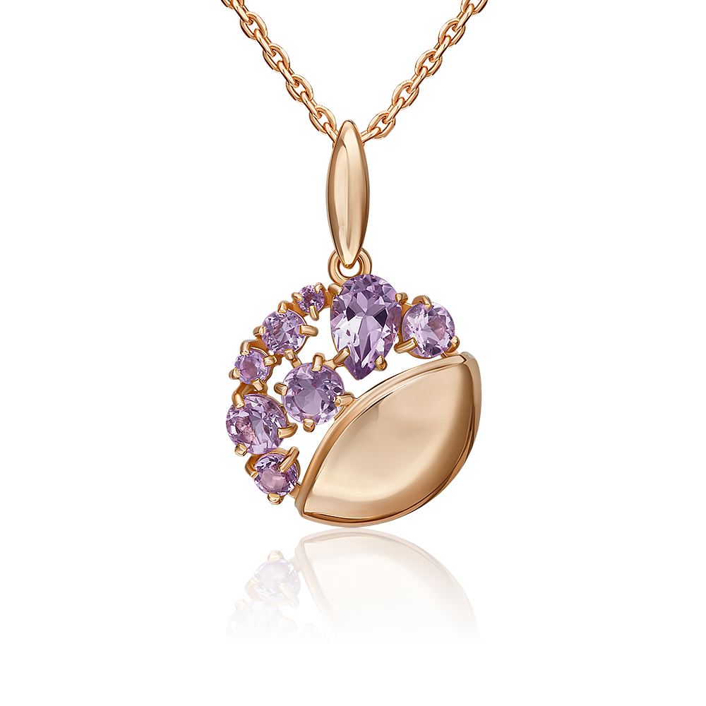 Подвеска золотая 03-3563-00-203-1110 | Кольцо золотое 01-5828-00-203-1110 купить по цене 61425 руб. в ювелирном магазине ⭐️ «Золотая Подкова»