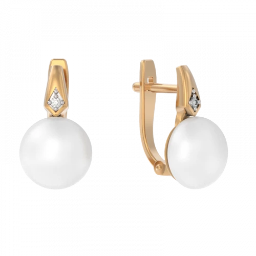 Серьги золотые 1048152-11150 | Ювелирные изделия С жемчугом купить по выгодной цене в ювелирном магазине ⭐️ «Золотая Подкова»
